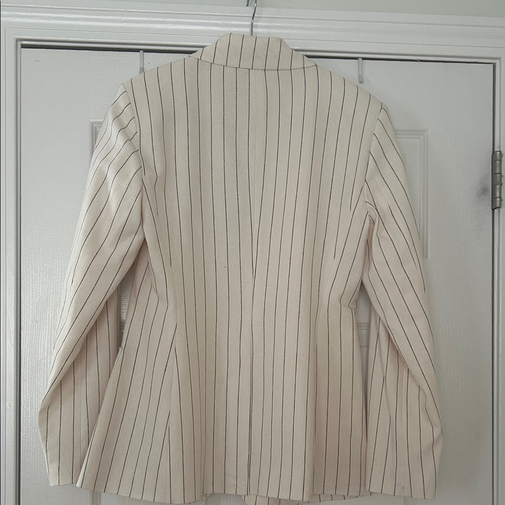 Cream Pinstripe Blazer Jacket - and vest both size Small - Picture 2 of 6